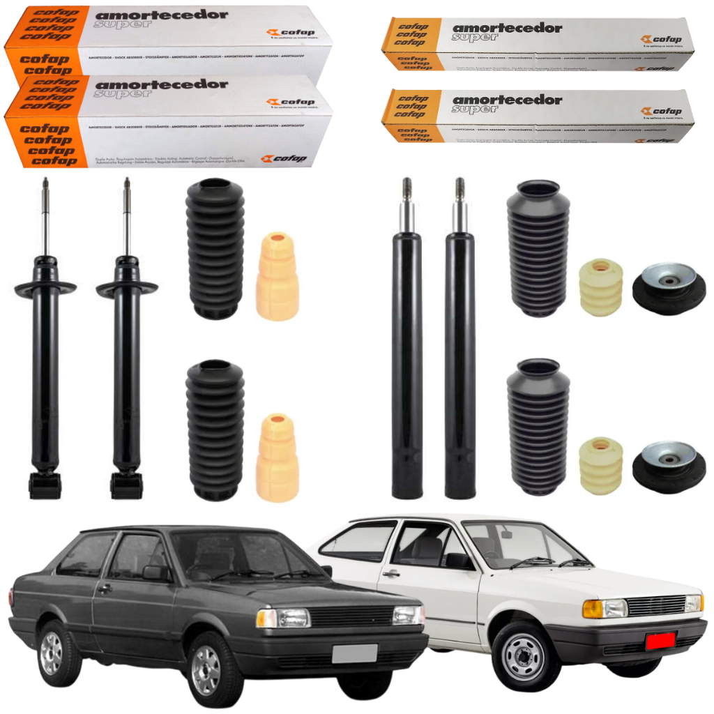 KIT 4 AMORTECEDOR GOL E VOYAGE QUADRADO DE 84 A 96 ORIGINAL COFAP + KITS
