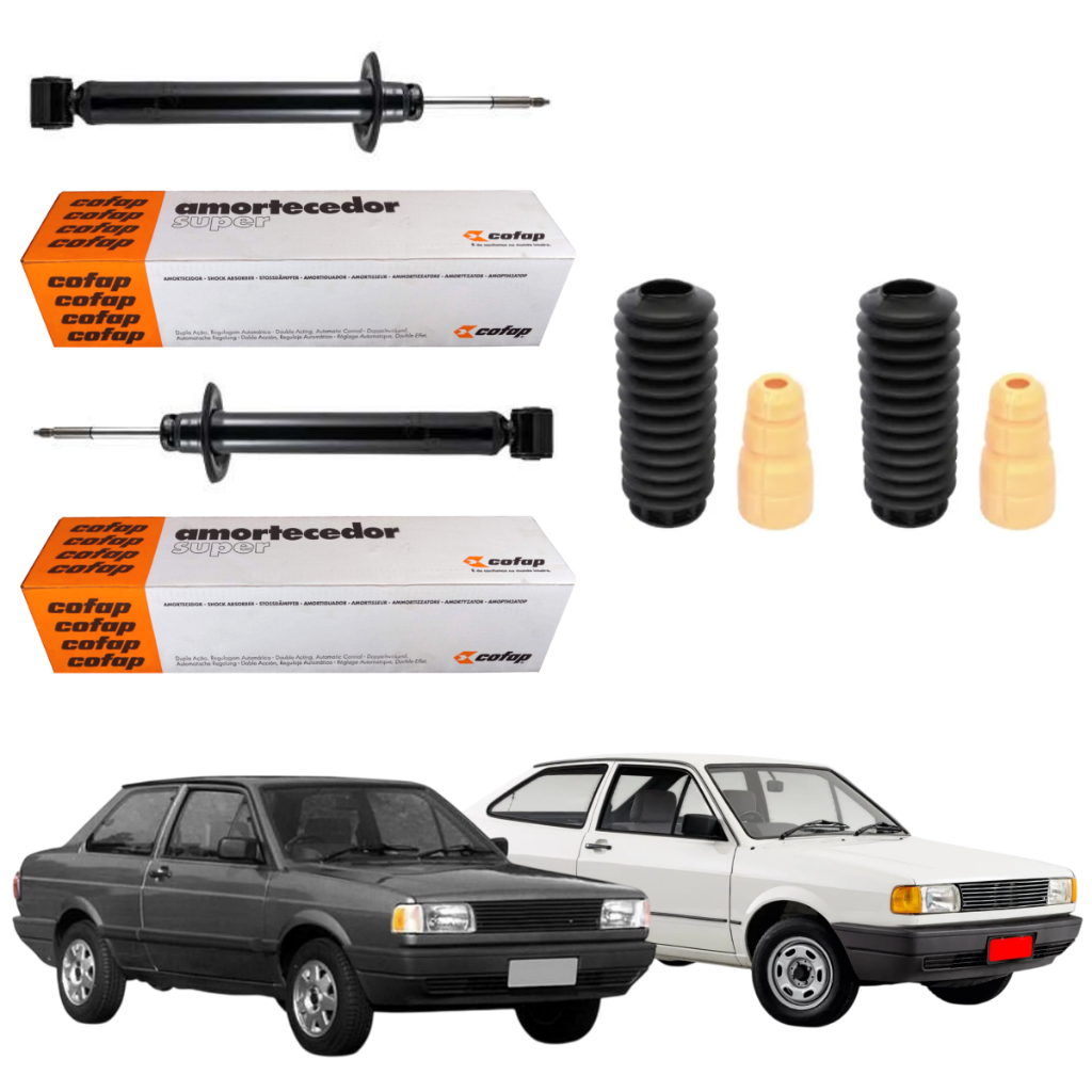 PAR AMORTECEDOR TRASEIRO GOL E VOYAGE QUADRADO 84 A 96 ORIGINAL COFAP + KITS