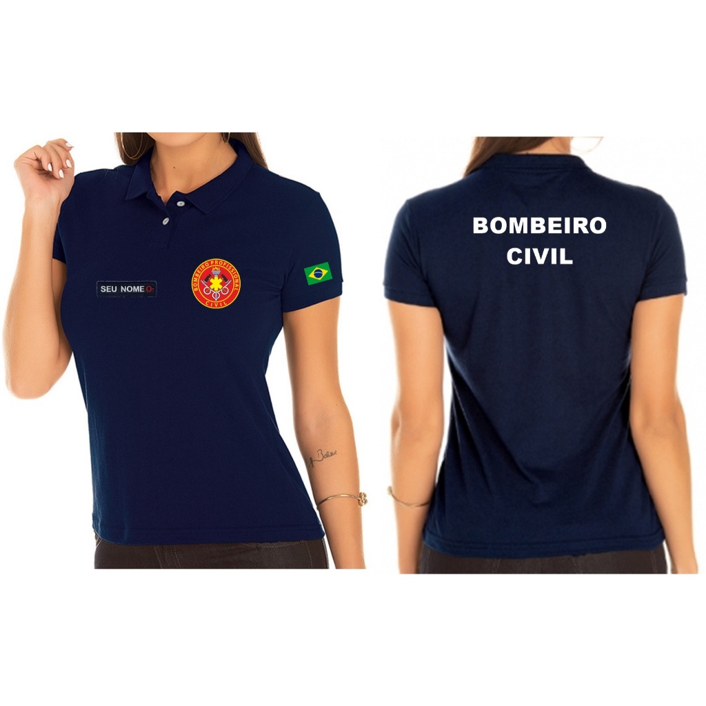 CAMISA POLO FEMININO BOMBEIRO CIVIL BORDADO INN
