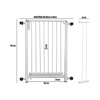 Portão De Segurança + Extensor 10cm Para Bebê Ou Pet- Branco em Oferta na Shopee