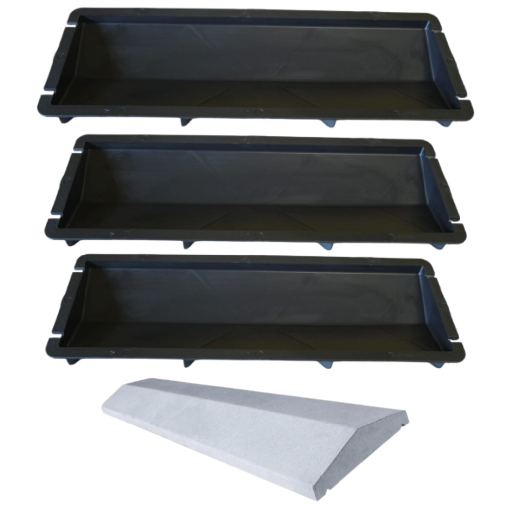 Kit c 3 Pingadeira 60x19x5 Pingueira Reborde Capa de Muro Chapéu Parede Protetor Concreto