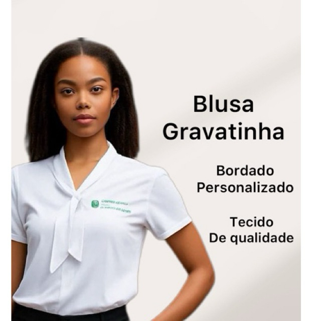 BLUSA UNIFORME PERSONALIZADA / modelo social bordada em Oferta na Shopee
