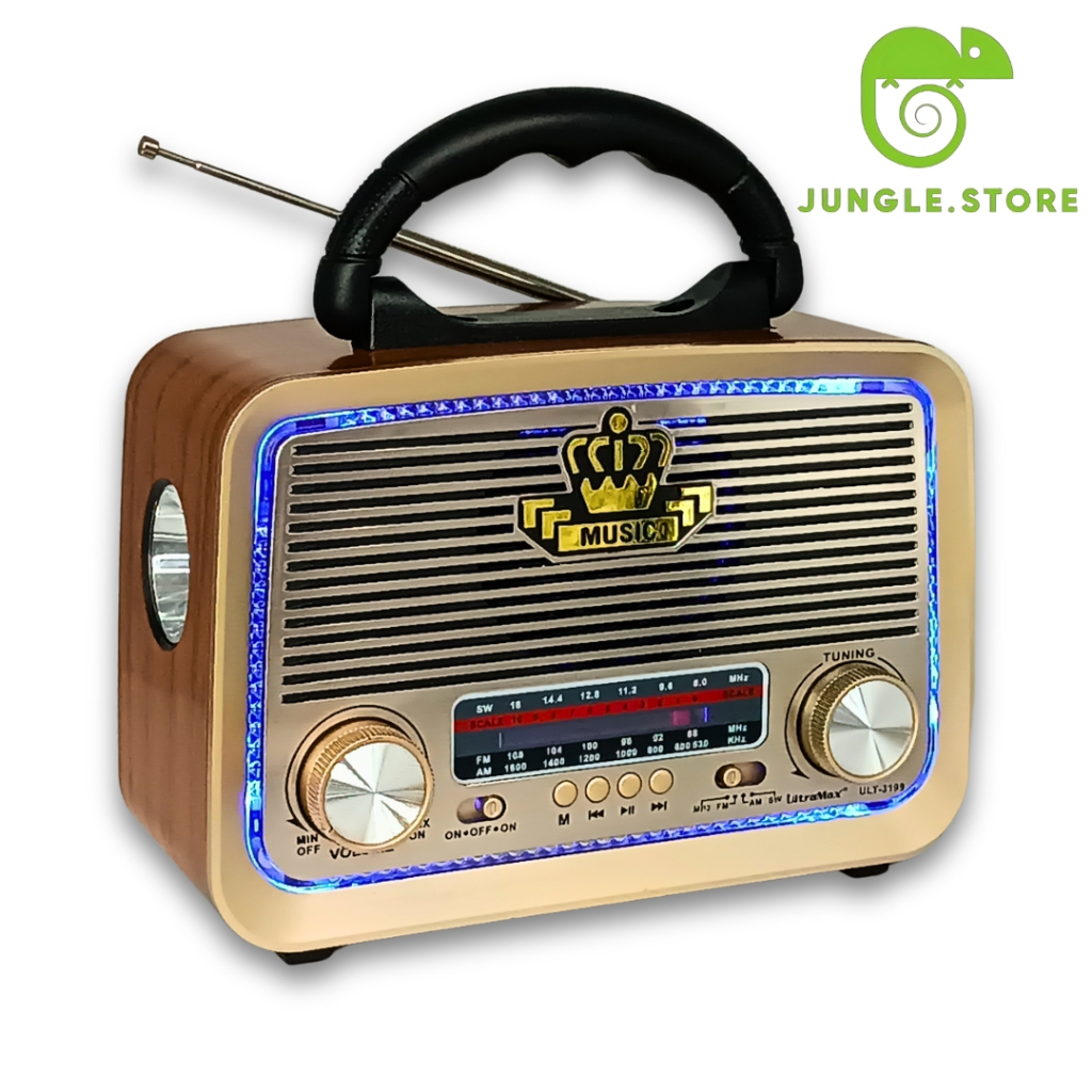 Radio Retro  bluetooth ,entrada usb,microsd lanterna e sainda auxiliar ULT-3199