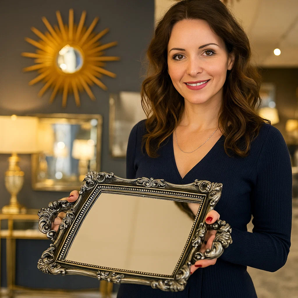 Decoração Bandeja Espelhada Cor Prata Antiga Provençal Estilo Europeu Luxo Casa Envio Imediato