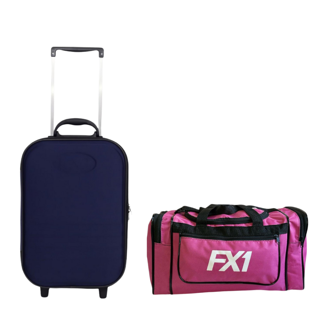 Kit Viagem FX1 - Bolsa de Ombro Pequena + Mala de Bordo Compacta 10 KG