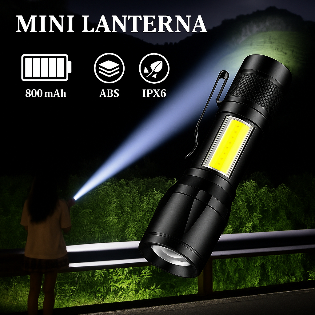 Lanterna Tática Mini Profissional Led Recarregável Lanterna