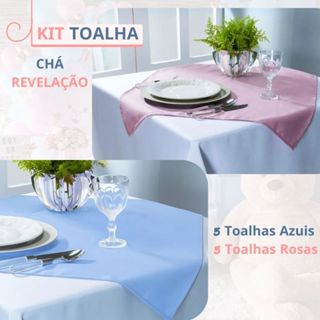 Kit Decoração Chá Revelação Rosa e Azul 10 Toalhas de Mesa Cobre Mancha 4 Lugares em Oferta na Shopee