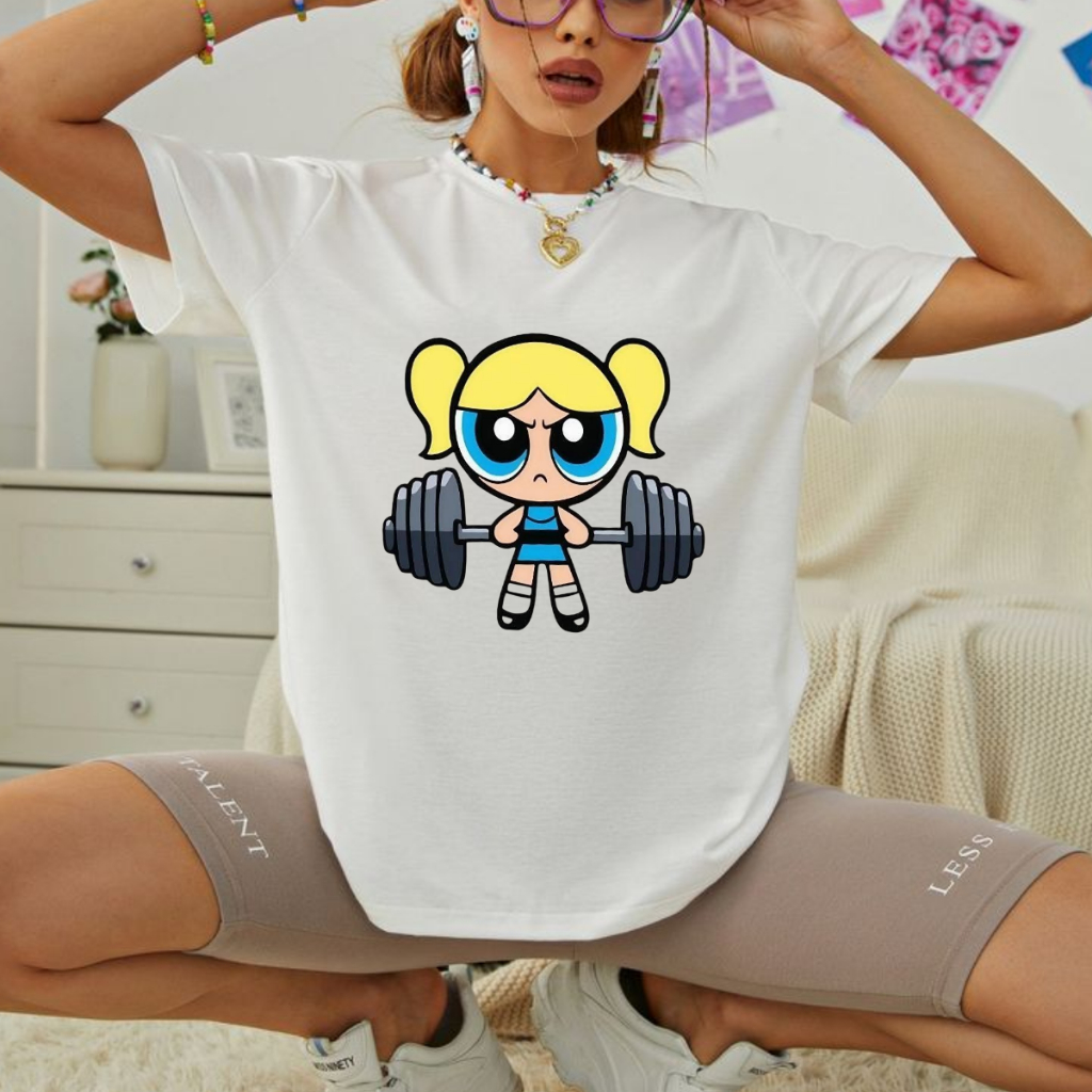 Camiseta T-shit Feminina Meninas Super poderosas Lindinha Treino Academia personalizada