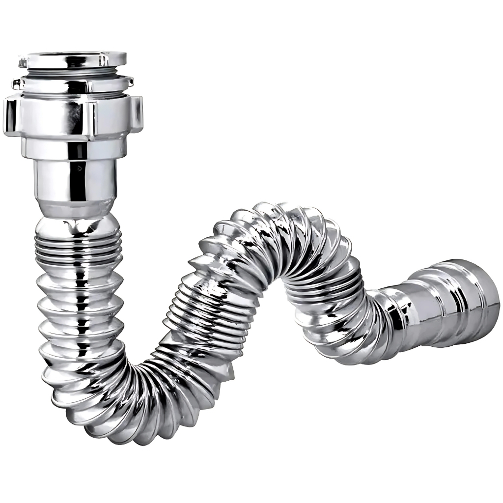 Sifão Cromado Extensivo Universal Sanfonado Ajustável para Lavatório, Pia, Tanque, Cuba - Delflex — imagem 2 de 2