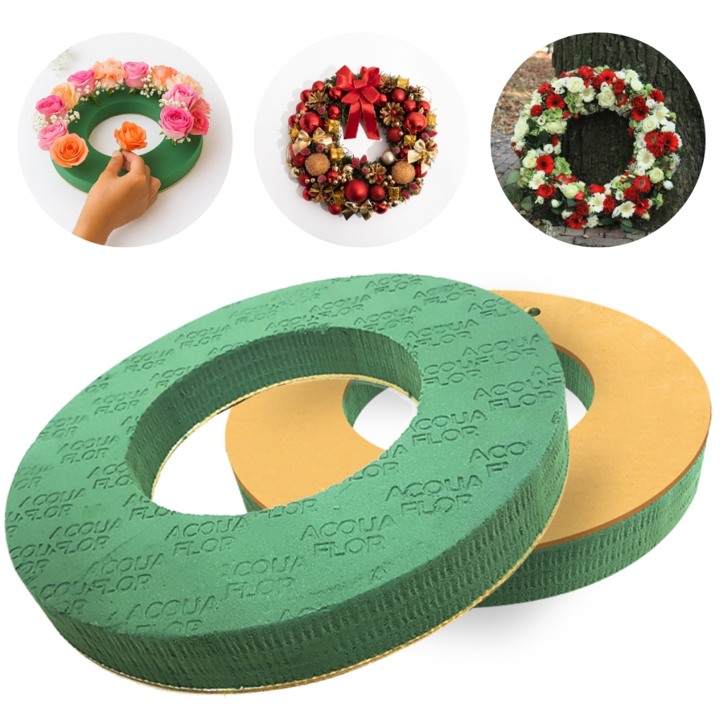 Espuma Floral Mini Coroa Vazada para Decoração de Eventos Kit com 12 Unidades