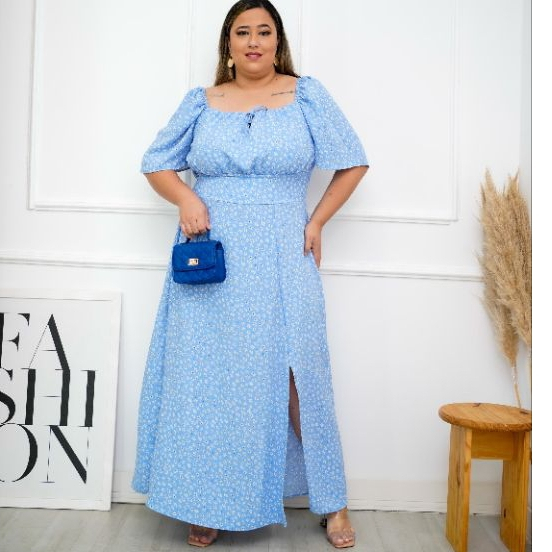 vestido longo plus size
