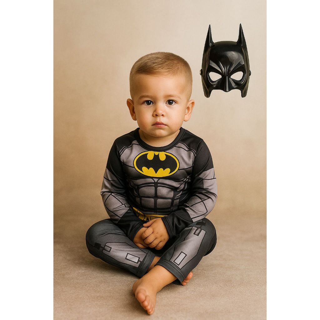 FANTASIA INFANTIL BATMAN COM ENCHIMENTO E MÁSCARA LONGA