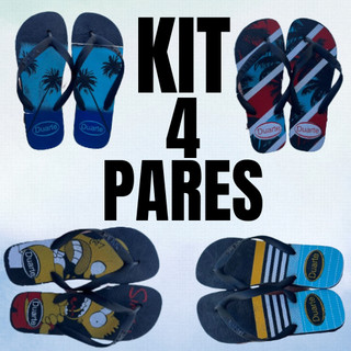 Kit 4 Pares de Chinelo Masculino Adulto Antiderrapante Envio Imediato