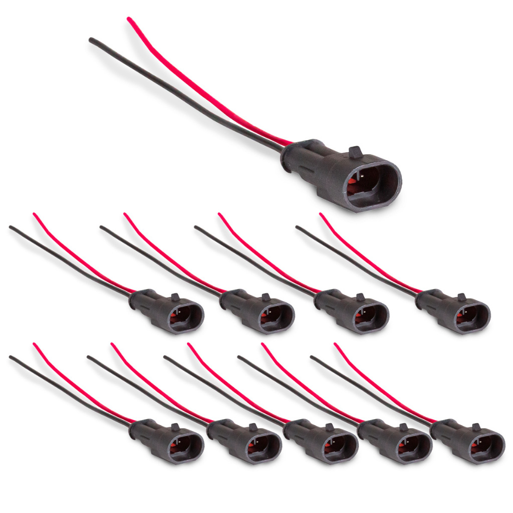 Kit 10 Conector Selado Universal Macho 2 Vias (2062) Tarponn