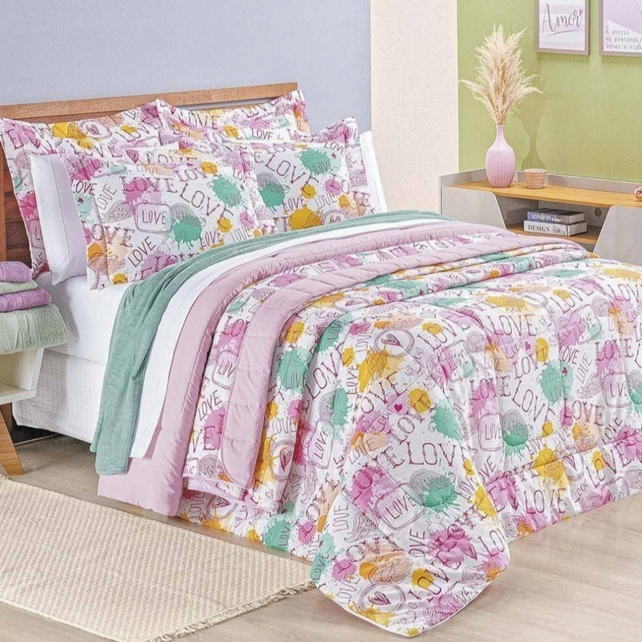 EDREDOM CASAL DUPLA FACE AVULSO ESTAMPADO (ESTAMPAS SORTIDAS)