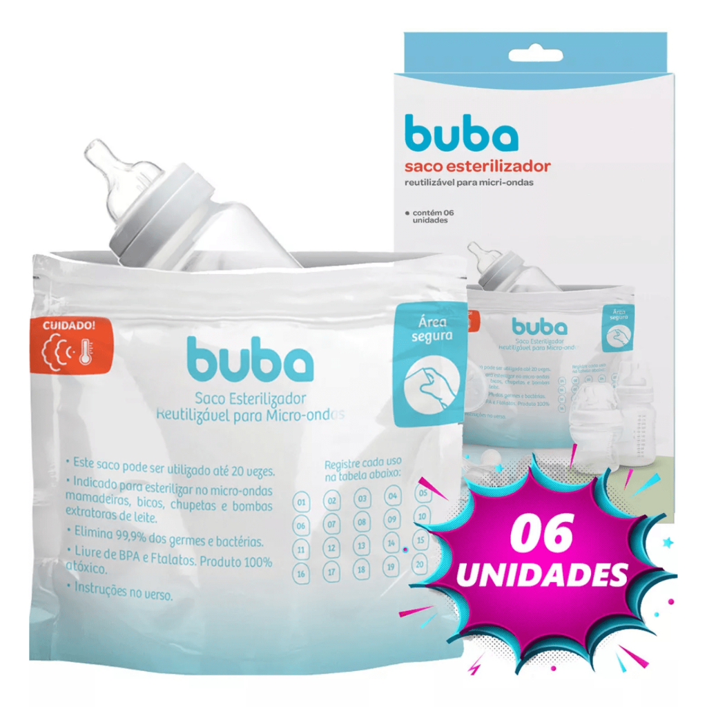 Saco Esterilizador Reutilizável Para Micro Ondas Buba saco buba em Oferta na Shopee