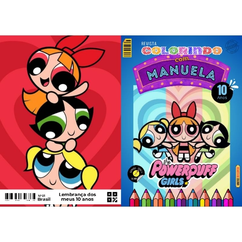 Revista de Colorir tema MENINAS SUPER PODEROSAS Personalizada Lembrancinha Festa Infantil Livro