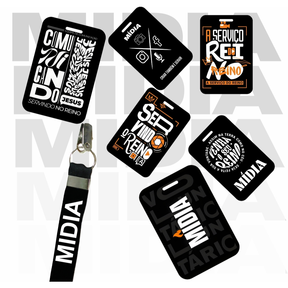 Crachá De Midia + Cordão  ( Crachá De PVC ) em Oferta na Shopee