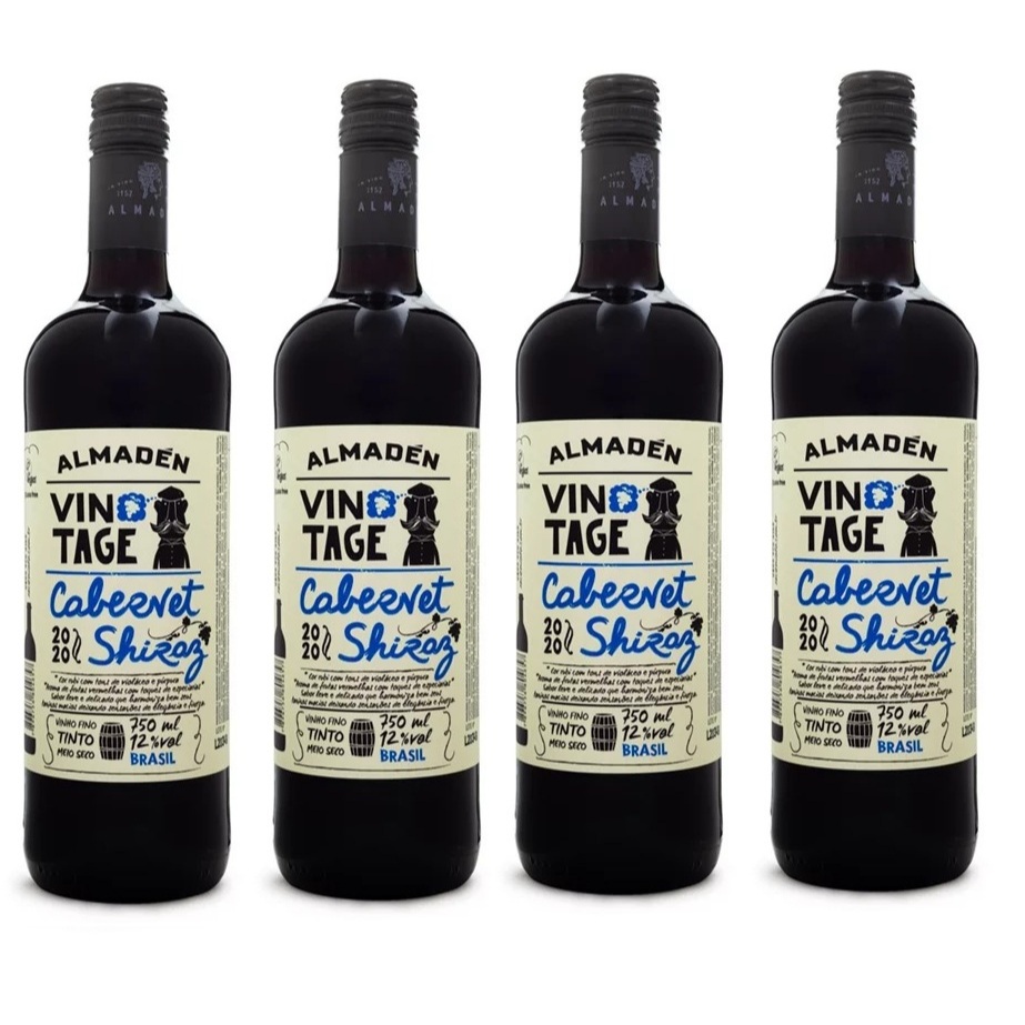 kit 04 Vinho Fino Meio Seco Miolo Almaden Vintage Blend 750 ml Escolha o seu em Oferta na Shopee