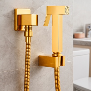 Ducha Higiênica Completa Quadrada Metal Dourada Banheiro em Oferta na Shopee