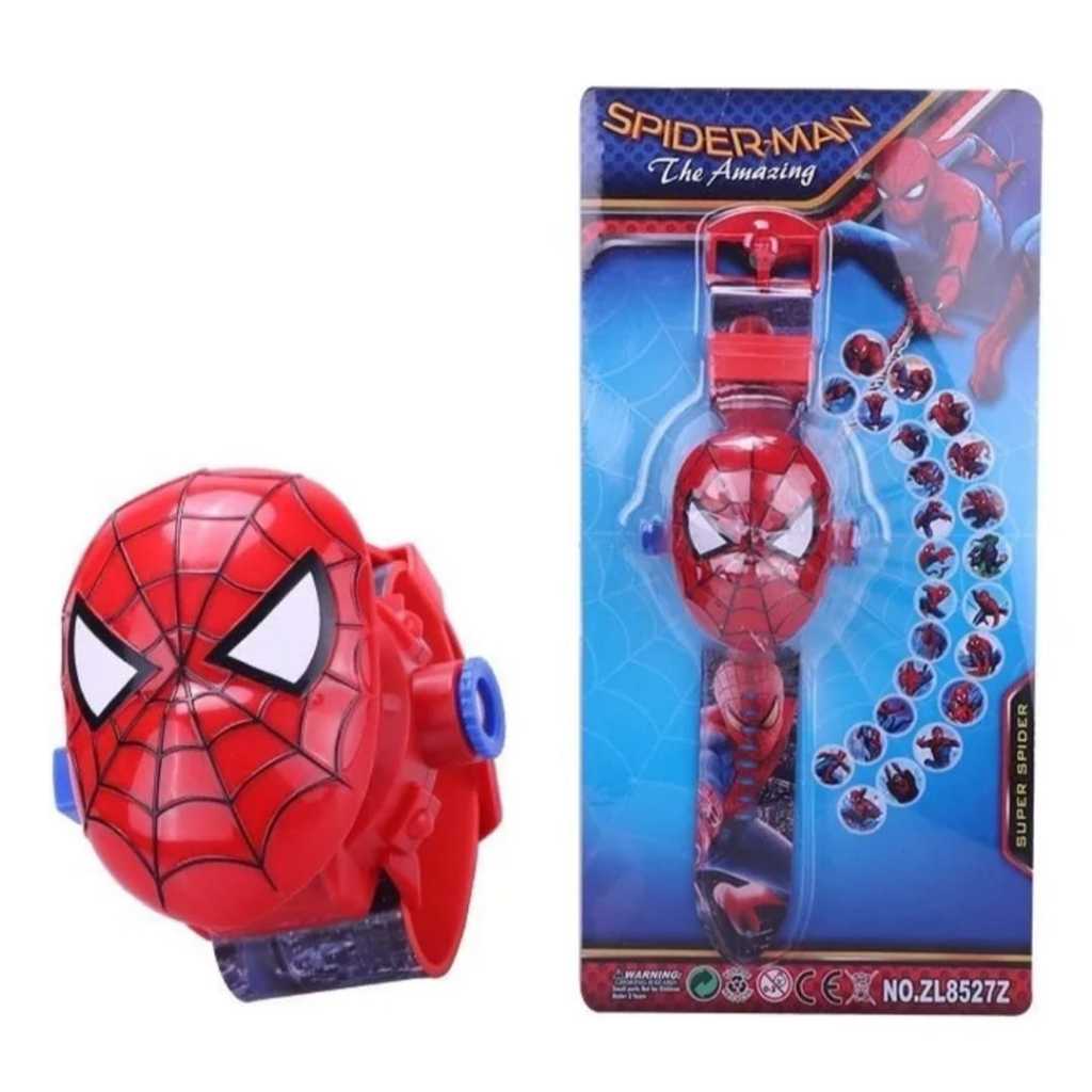 Relógio Projetor do homem Aranha Projeta  Imagens Divertidas Brinquedo Infantil.