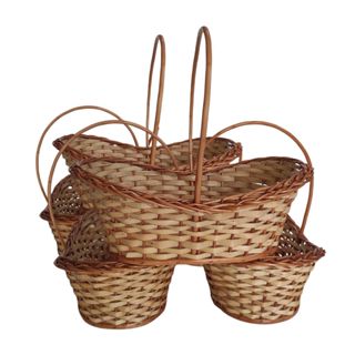 Kit 5 e 3 Cestas Média Vime Oval 34x20x10cm Presente Aniversários Natal em Oferta na Shopee