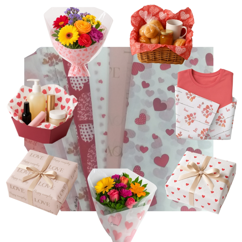 Papel de Seda Estampado Love Amor com 10 Folhas 50x70cm. em Oferta na Shopee