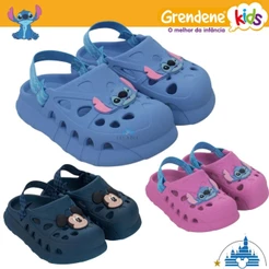 Sandalia Babuche Bebê Infantil Menino Menina Stitch Mickey Minnie Sweet Hug Grendene Kids Elástico