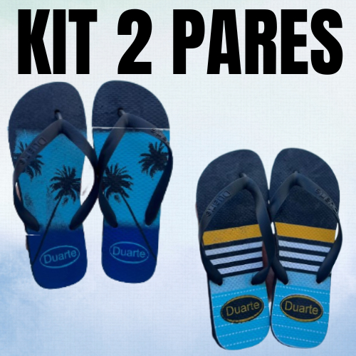Kit 2 Pares De Chinelos Masculino Macio Estampas Variadas em Oferta na Shopee