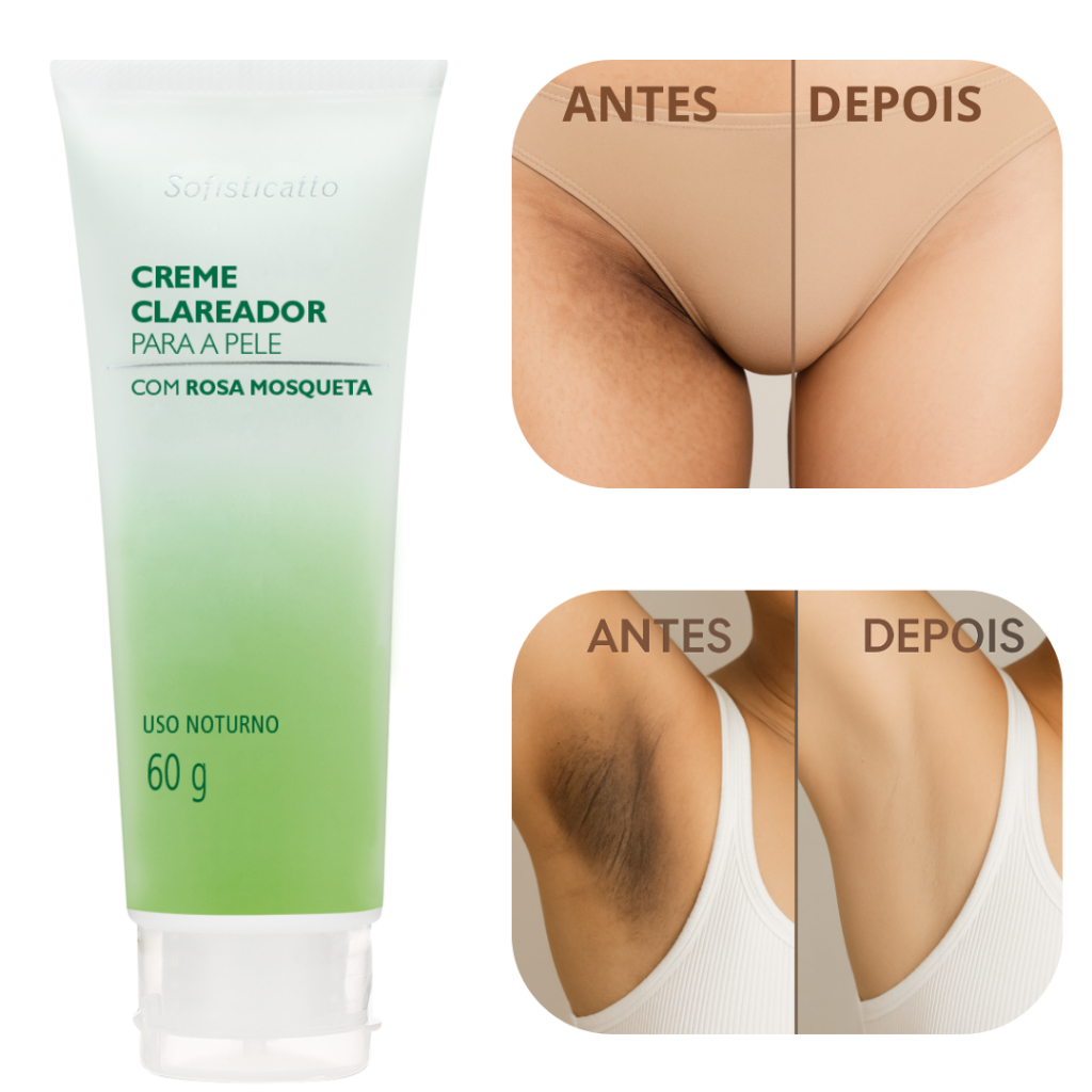 Clareador de virilha e axila Para a pele com Rosa Mosqueta