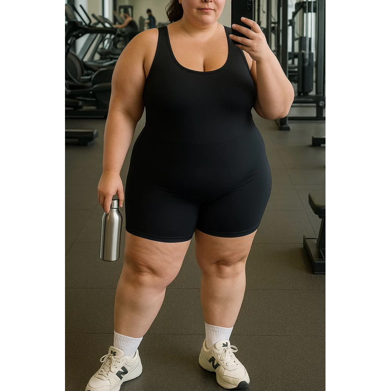Macaquinho Fitness Feminino Suplex Slim Plus Academia Yoga Corrida Pilates Caminhada — imagem 1