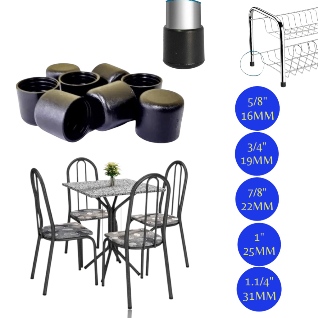 KIT DE 25 Protetores PVC Pezinho para Cadeira Tubolar Ponteira OFERTA em Oferta na Shopee