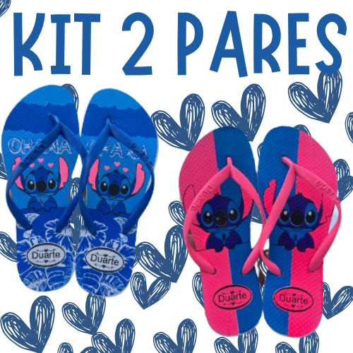 Kit 2 Pares de Chinelo Stitch Barato Confortável
