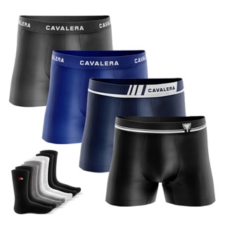 Kit 4 Cuecas Cavalera Sortido + 4 Pares de Meias Sandrini em Oferta na Shopee