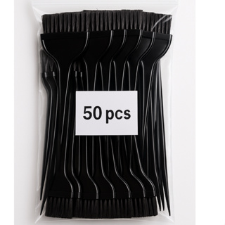 Kit 50 Pincéis Plástico para Tintura de Cabelo  - Cor: Preto em Oferta na Shopee