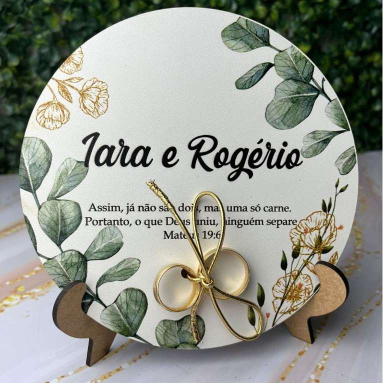 PORTA ALIANÇA PERSONALIZADO PARA CASAMENTO VERDE em Oferta na Shopee