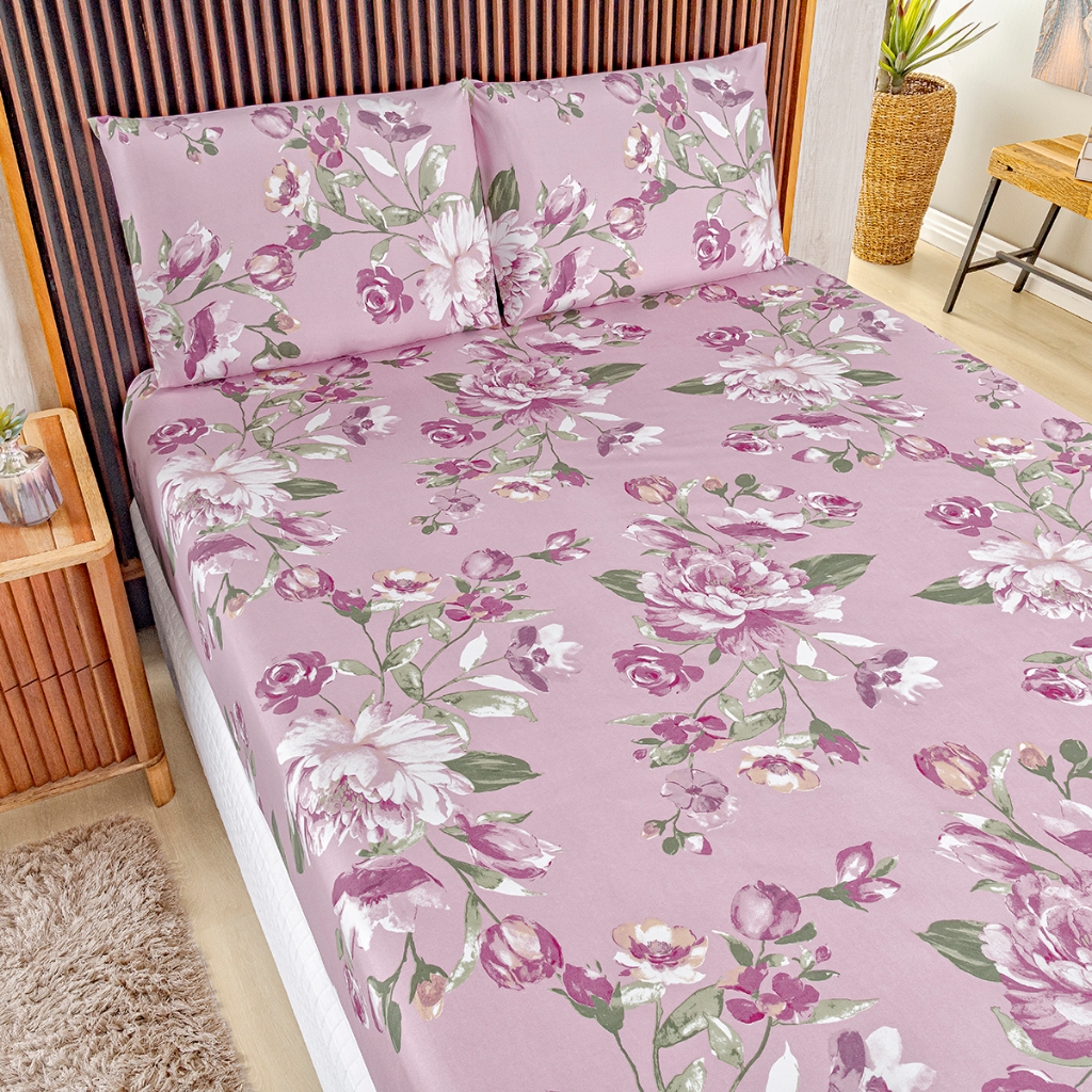 Jogo Lençol King Percal 400 Fios 3 Pçs Todo Estampado Macio e Toque Acetinado em Oferta na Shopee