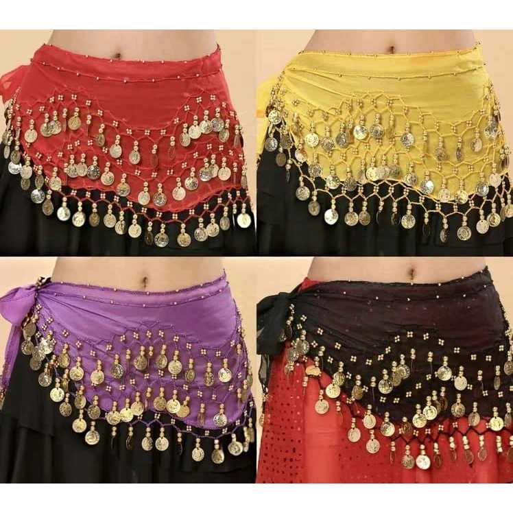 Lenço Dança Do Ventre Com Pedras e Moedas De Quadril Cores Sortidas em Oferta na Shopee