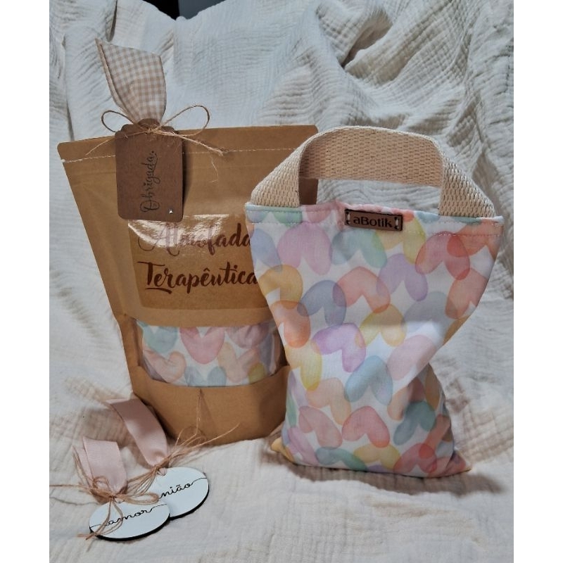 Bolsa Almofada Térmica Sementes Ervas Dores Cólica Menstrual