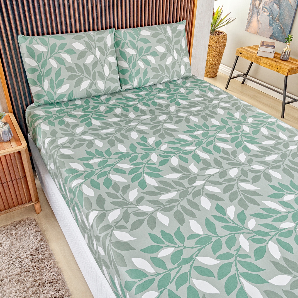 Jogo Lençol Queen  Percal 400 Fios 3 Pçs Todo Estampado Macio e Toque Acetinado em Oferta na Shopee