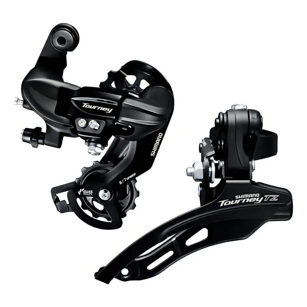 Kit Shimano - Câmbio Traseiro Ty300 Sem Gancheira e Dianteiro Tz510 P/ Cima Bike Aro 29 - 21 e 24v