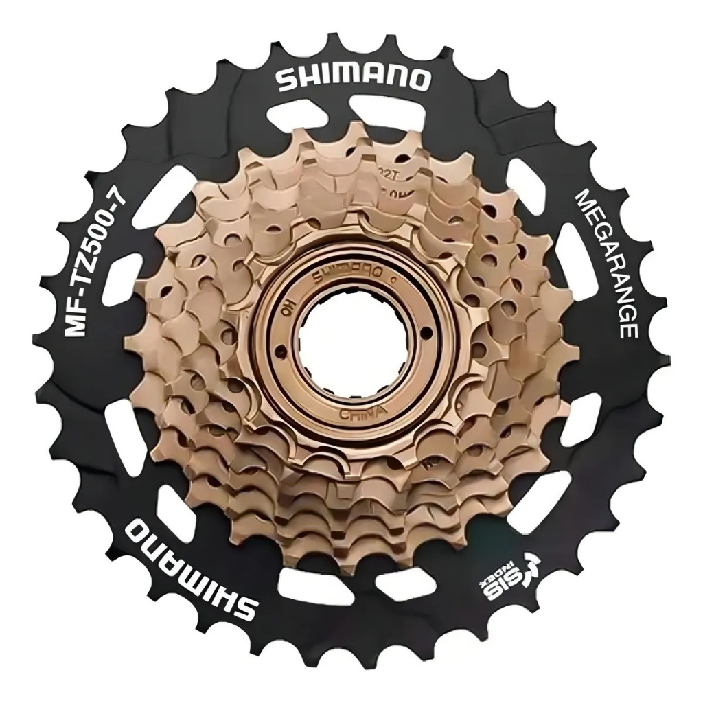 Catraca Roda Livre Shimano TZ500 7V 14-34D Megarange P/ Cubo de Rosca Bike Mtb ou Speed Aro 26 e 29