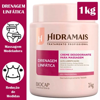 Creme Hidramais para Massagem Drenagem Linfática 1kg hidratante reduz celulite redução de medidas varizes loção corpo em Oferta na Shopee