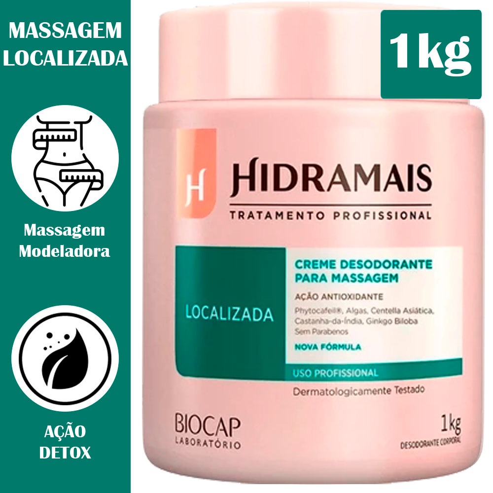 Imagem Creme para Massagem Localizada Hidramais 1kg redução celulite e gordura localizada promoção hidratante corporal estrias