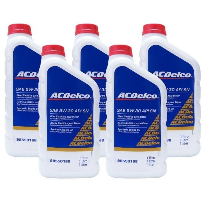 Kit Revisão 5 Óleos 5w30 100% Sintético Acdelco 98550168 + Filtro de Óleo ACdelco 88905845