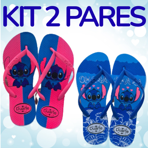 Kit 2 Pares de Chinelo Macio feminino Sandalia Stich Mais Vendidos
