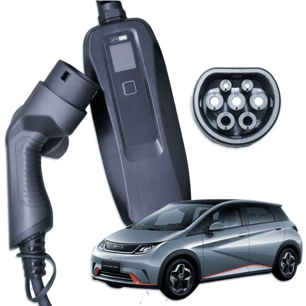 Carregador Portátil ATM Ultraflex 7.2 kW T2 para BYD Dolphin + 4 Plugues de 10A, 20A, 16A, 32A em Oferta na Shopee