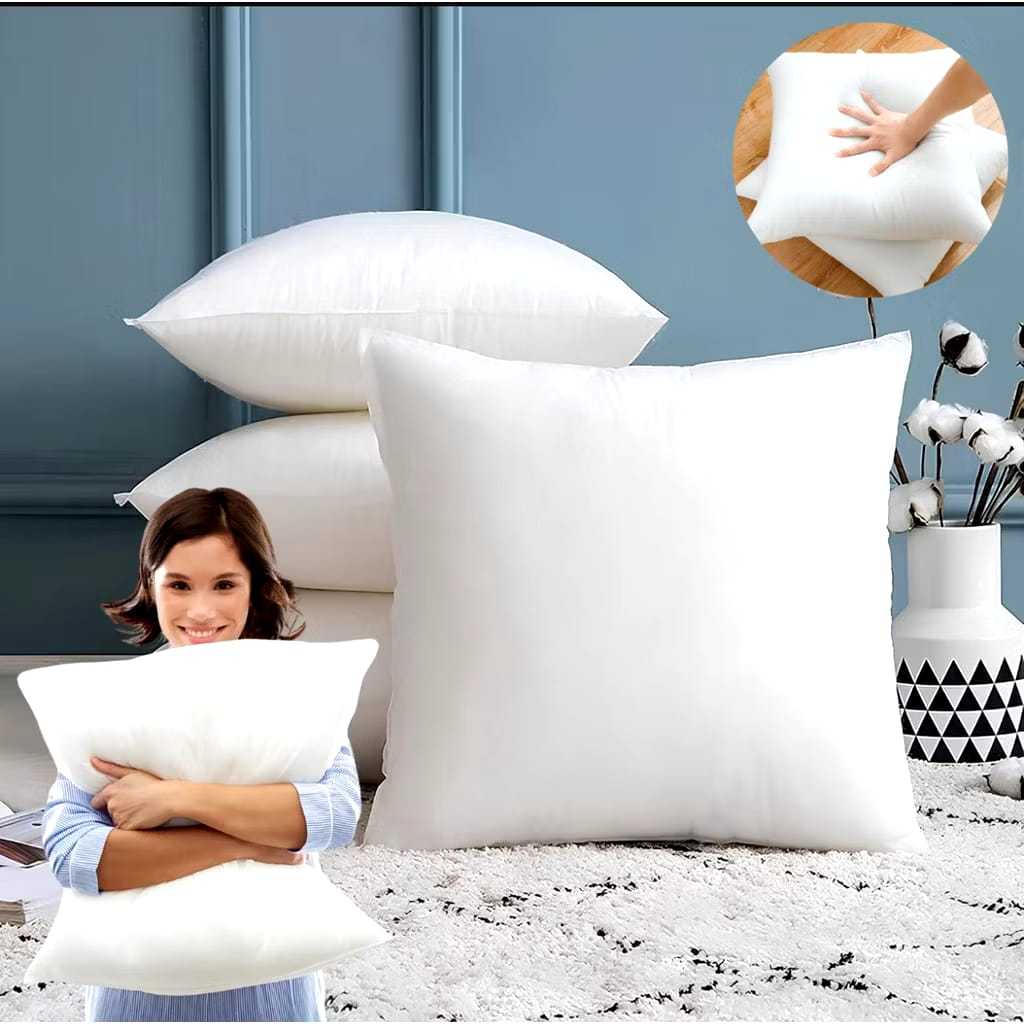 Kit 4 Enchimentos de Almofada Refil 50 cm x 50 cm Fibra Mista Super Levinho