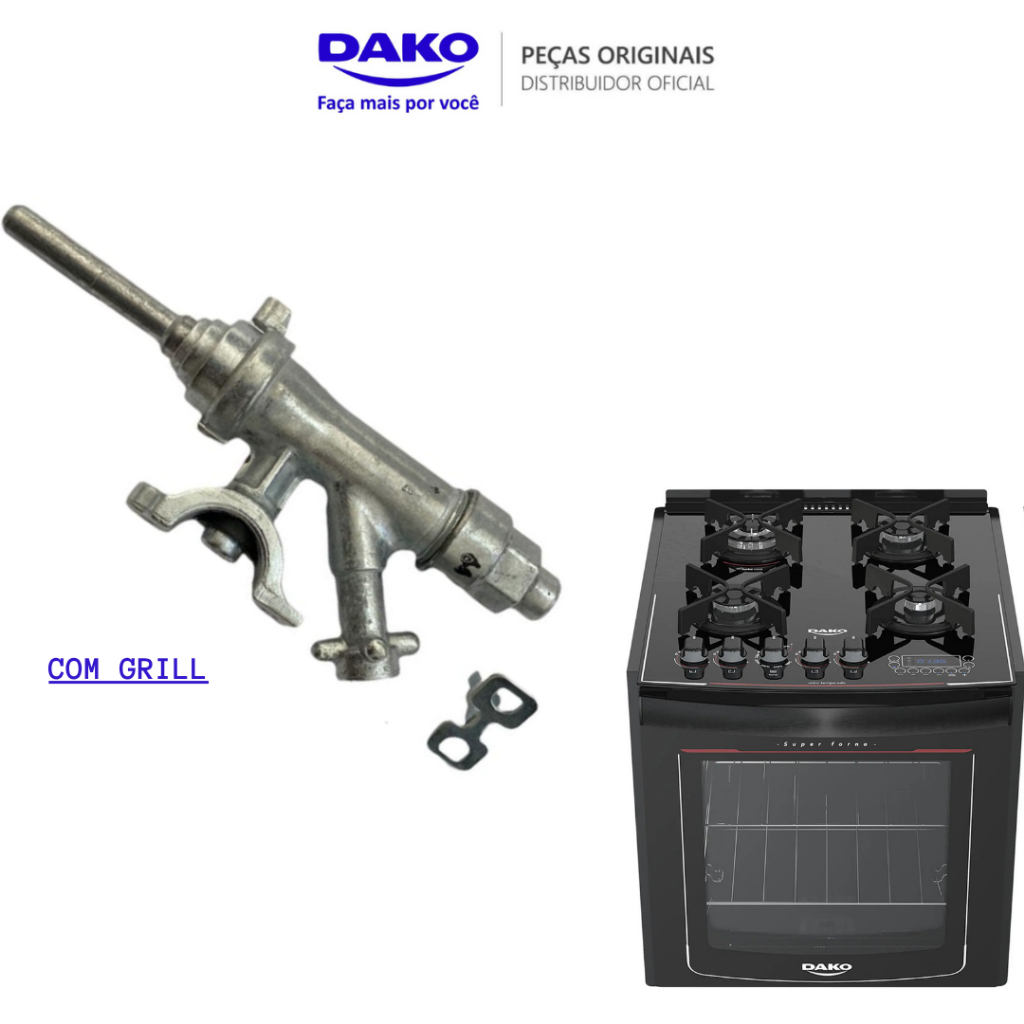 RAMAL FORNO COM GRILL FOGÃO DAKO EMBUTIDO TIMER GLASS 4 E 5 BOCAS ORIGINAL ENVIO IMEDIATO
