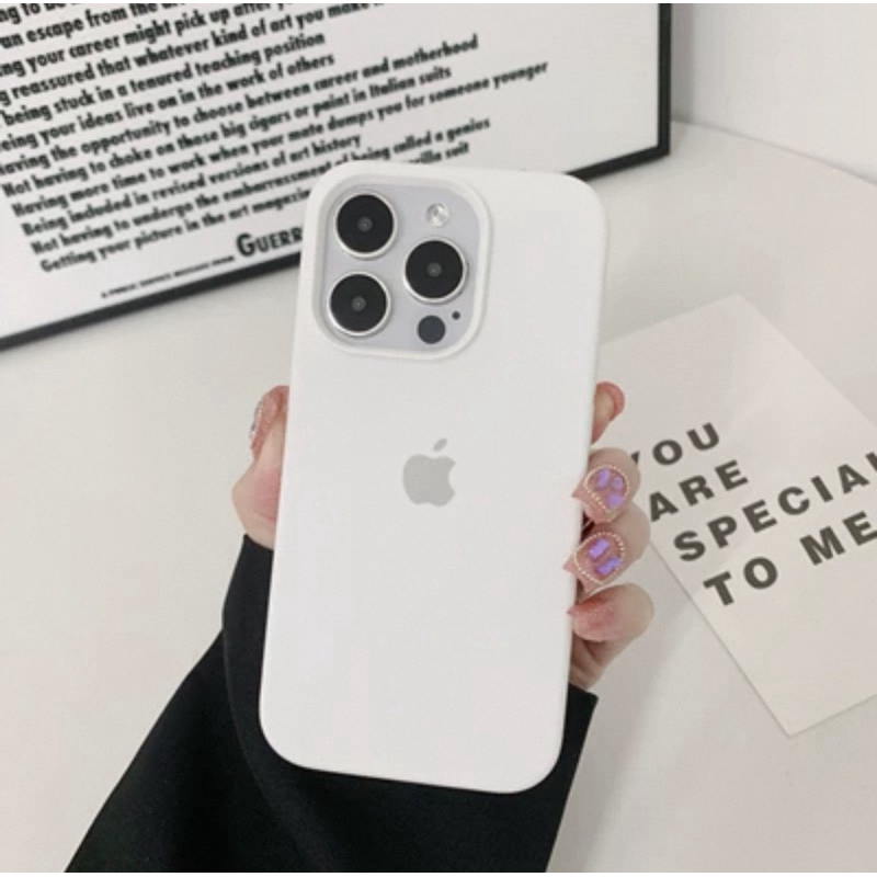Capinha Silicone Aveludada Cor BRANCO PRETO Para IPhone 7Plus/XR/11/13/14/15/15Promax/16/1...